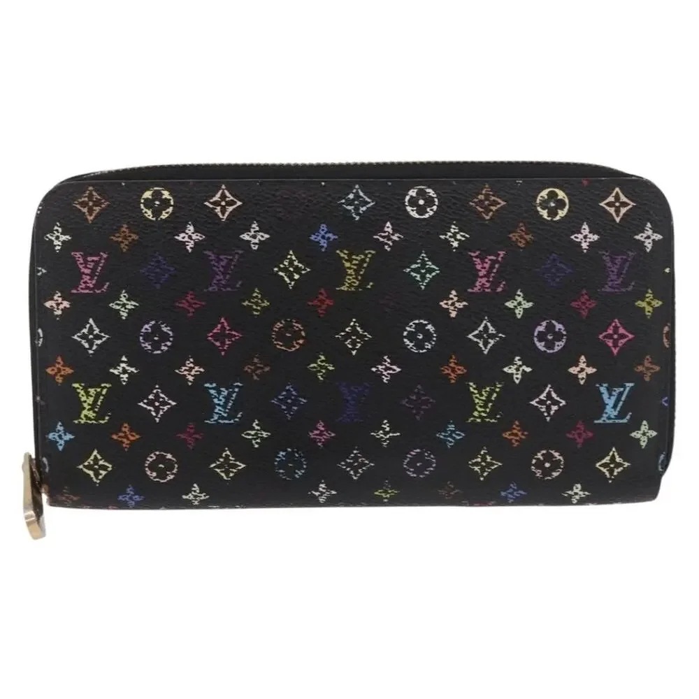 Louis Vuitton Monogram Multicolor Zippy Long Wallet Black